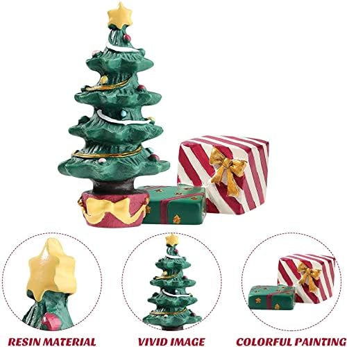 Bili-aptal Noel Akvaryum Dekorasyon ,Noel Ağacı Şekil Mevcut Kutusu Minyatür,Yaratıcı Reçine Oranment Noel Ağacı, mikro Peyzaj