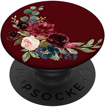 Marsala Çiçek Granat Botanik Bordo Donanma Çiçek Buketi PopSockets PopGrip: Telefonlar ve Tabletler için Değiştirilebilir Kavrama