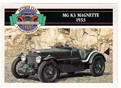 MG K3 Magnette - 1933-Antika arabalar - 1. Koleksiyoncu Sürümü (Ticaret Kartı) 56-Panini 1992 Nane