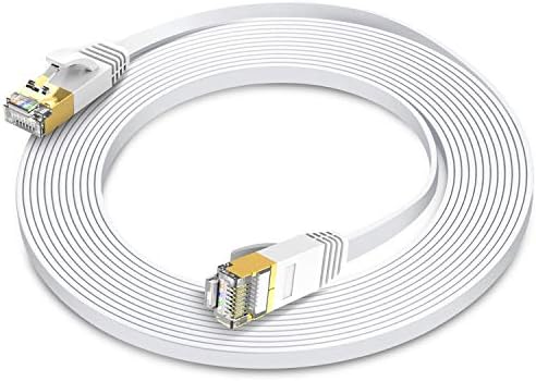 TBMax Cat 7 Ethernet Kablosu 25 ft, Yüksek Hızlı Düz Korumalı Bilgisayar LAN Kablosu, PS4, Xbox, Yönlendirici, Modem, Anahtar,
