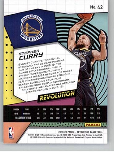 2019-20 Devrim Basketbol 42 Stephen Curry Golden State Warriors Panini Amerika'dan Resmi NBA Ticaret Kartı