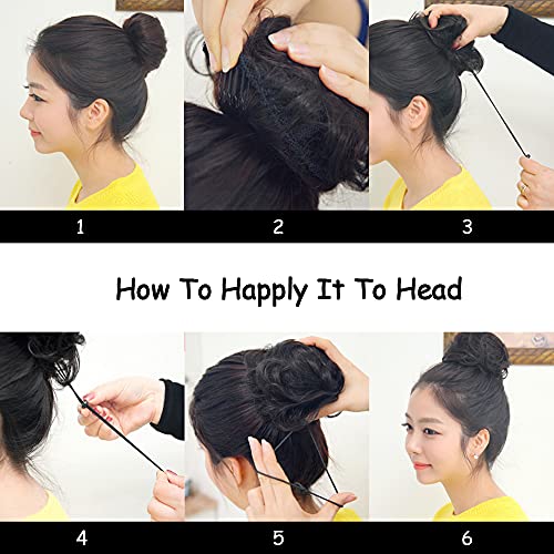 Yinmei Baibian Chignon Saç Bun Scrunchie Saç Parçaları Sentetik Klip İpli At Kuyruğu saç ekleme Kadınlar için(6)