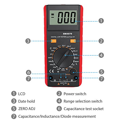 CAMWAY LCR Metre LCD Kapasite Endüktans direnç test aleti Ölçüm Metre Öz-Deşarj PF nf µF ile Aralık Üstü Ekran