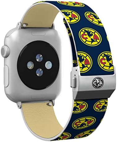 Club America Tam Baskı Silikon Spor saat kayışı Kazınmış Toka ile Apple Watch ile uyumlu