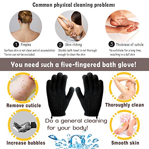 MIG4U Peeling Duş Eldiven için Banyo, 6 pairs Premium Naylon Vücut Yıkama Banyo Eldiven için Erkek Kadın Spa, Masaj ve Cilt Fırçalayın,