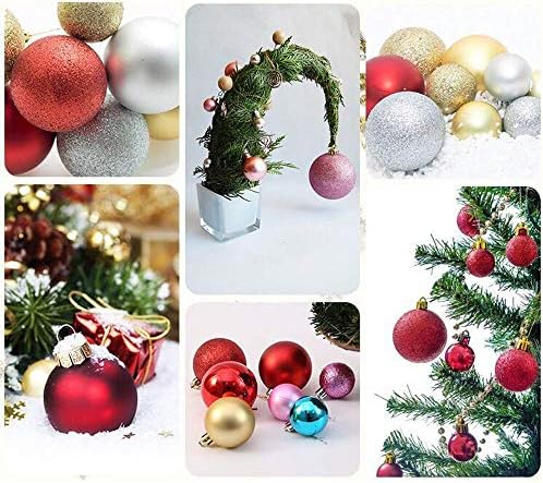 Noel Topu, Noel Süsleri, Noel Ağacı Dekorasyon Topları, Tatil Partisi Dekorasyon Topları (24 Noel Asılı Top (1.57 İnç / 40 mm)