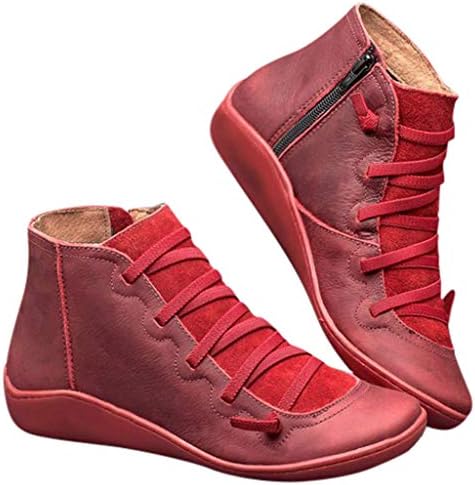 Yan Fermuarlı Yeni Kemer Destek Botları Deri Rahat Patik Rahat Ayakkabılar