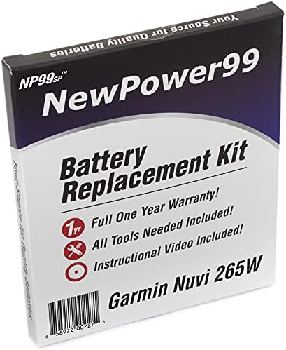 Newpower99'dan Video Talimatları, Araçlar ve Uzun Ömürlü Pil ile Garmin Nuvi 265W için Pil Takımı