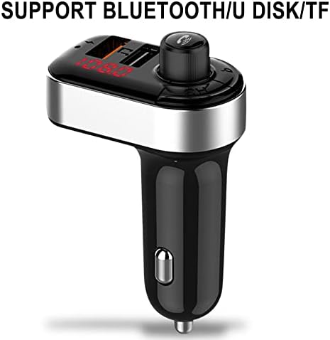 Çift USB araç Adaptörü Kablosuz Bluetooth 5.0 Kiti Müzik Çalar Hızlı USB 3.1 a Şarj Eller Serbest Fm Bluetooth Verici (Gümüş)
