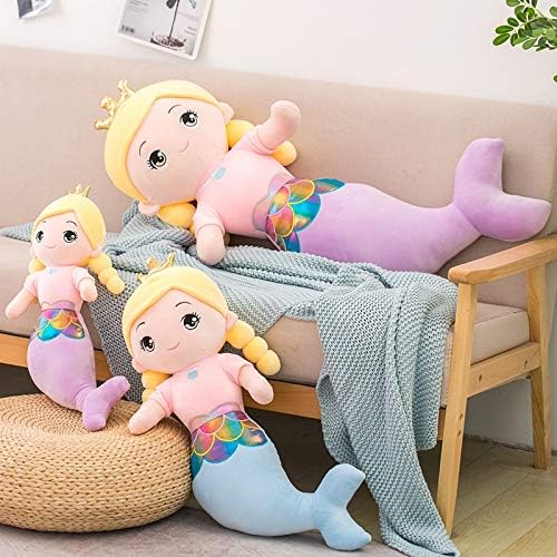 Yumuşak Oyuncaklar 55/70 cm Güzel Taç Mermaid Peluş Oyuncaklar Dolması Mermaid Bebek Yumuşak Karikatür Uyku Yastık Yastık Çocuk