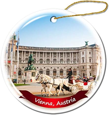 Fhdang Dekor Viyana Avusturya Noel Süs Porselen Çift Taraflı Seramik Süsleme, 3 İnç