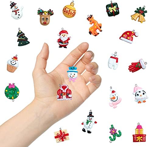 30 Paketi Mini Reçine Noel Süsler için Noel Ağacı, Rustik Tiny Noel Minyatür askı süsleri Reçine Küçük Noel Figürler için Noel