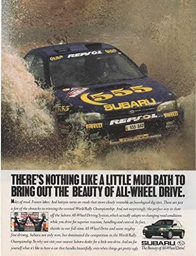 Dergi Baskı İlanı: 1997 Subaru Impreza Coupe, Dünya Ralli Şampiyonası yarış arabası Dört Tekerlekten Çekişin Güzelliğini Ortaya