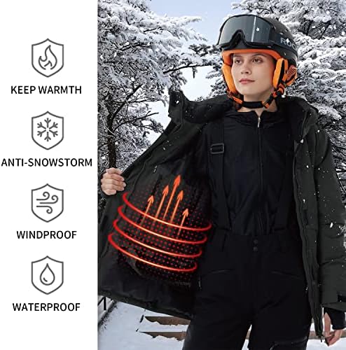 CNTRITON Snowboard Ceket Kadın, Kayak Kar Kış Mont Yalıtımlı Snowboard Sıcak Su Geçirmez Parka Kadınlar için