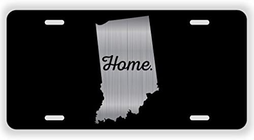 JMM Industries Indiana Home State Vanity Yenilik Plaka Etiketi Metal 6 İnç x 12 İnç Kazınmış Alüminyum UV Işınlarına Dayanıklı