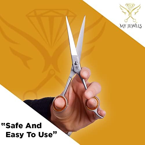 Saç Kesme Makası Profesyonel MyJewels 7 inç Paslanmaz Çelik Premium kuaför Makası Saç Kesme için-Ekstra Keskin Bıçaklar-Kadınlar