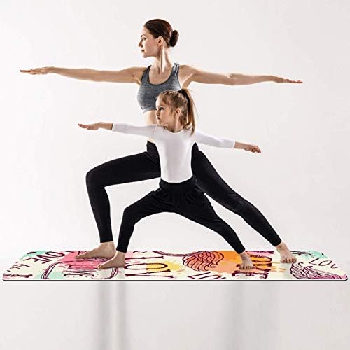 Unicey sevgililer Günü Aşk Kanat Desen Yoga Mat Kalın Kaymaz Yoga Paspaslar Kadınlar ve Kızlar için egzersiz matı Yumuşak Pilates