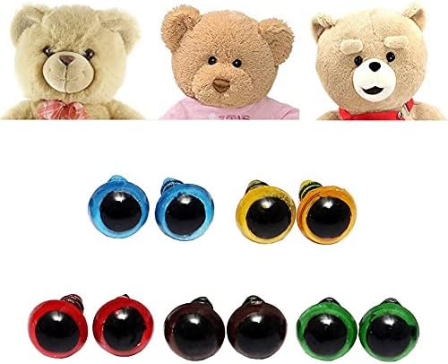 BESTCYC 100 Adet 10mm Karışık Renk Plastik Emniyet Gözler Zanaat Gözler Pullar ile Bebek için, Kukla, peluş Hayvan DIY Yapma