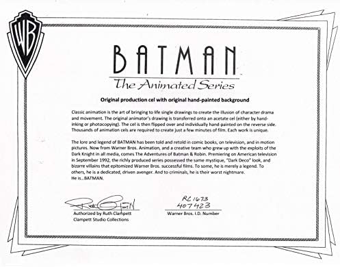 Batman, Warner Bros DC 1997 7'den Bay Freeze'i içeren Cels ve Arka Plan ile Animasyon Serisi BTAS Master Kurulumu