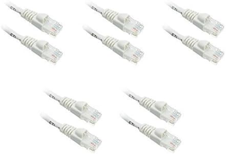 ED739201 Cat5e Snagless / Kalıplı Önyükleme, Ethernet Yama Kablosu, 3 Ayaklar, Beyaz, 5 Parça