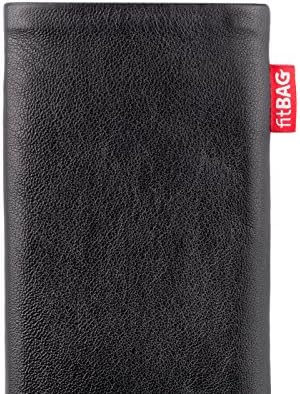 fitBAG Yendi Siyah Özel Tailored Kol Samsung Galaxy A20e / Almanya'da Yapılan / İnce Nappa Deri Kılıf Kapak Ekran Temizleme için