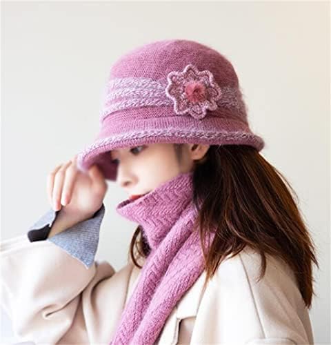 PDGJG Iki Parçalı Şapka Eşarp Kadın Kış Sıcaklık Kalın Yün Şapka Kış Kadın Artı Kadife Rüzgar Geçirmez (Renk: Bir, Boyutu: Bir