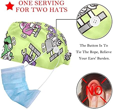 HUİ JİN DÜKKANI 2 Paketleri Kabak-Şekilli Çalışma Kap Düğmeleri ile şapka ıçi bantı Ayarlanabilir Şapka Kravat Geri Şapka Komik