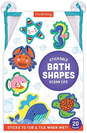Mudpuppy Hayvan ABC Yapışabilir Köpük Şekiller, Örgü Saklama Çantası ile 26 Köpük Alfabe Harfleri-Bebekler için Eğlenceli Banyo