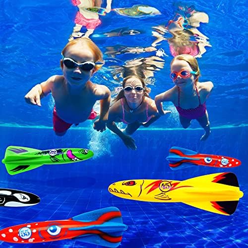 4 Parça Dalış Torpido Haydutlar Havuzu Oyuncaklar Sualtı Dalış Torpido Haydutlar Su Oyunları Eğitim Hediye Seti Erkek Kız Yaş