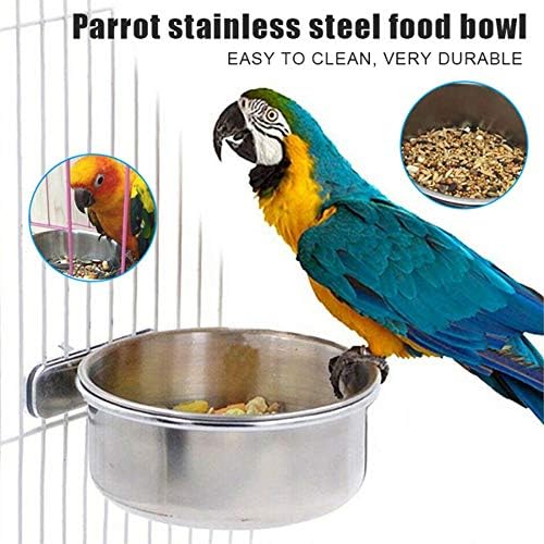 LABAICAI Amerika Papağanı Anti-Ciro Papağan Pet Malzemeleri Kuşlar Paslanmaz Çelik Kuş Malzemeleri Kuş Besleyici Asılı Kase Kafes