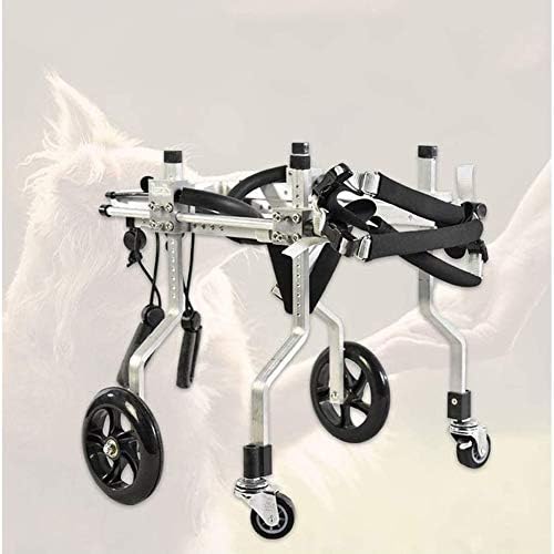Köpek Tekerlekli Sandalye, Ayarlanabilir 4 Tekerlekli Alüminyum Alaşımlı Pet Tekerlekli Sandalye, Evcil Hayvanın Arka Ayaklarını