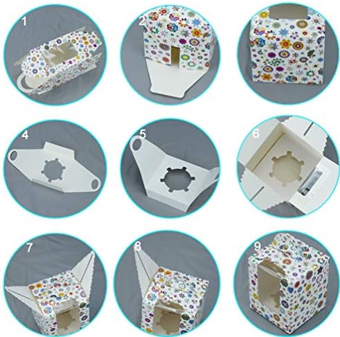 Cupcake Kutuları, 25 Paket Taşınabilir Kağıt Cupcake Taşıyıcıları, Güçlü Saplı ve Güvenli İnsertli Vitrin Kek Kutusu Bebek Duş