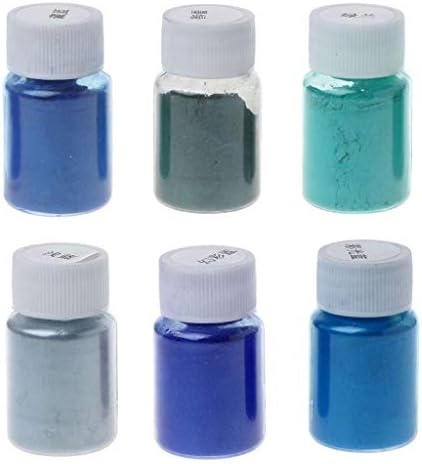 Mika Tozu-6 Renk Kozmetik Sınıf Reçine Tozu Doğal Mika Mineral Sedefli Pigment-Sabun Makyaj Renklendirici Boya Takı Yapımı