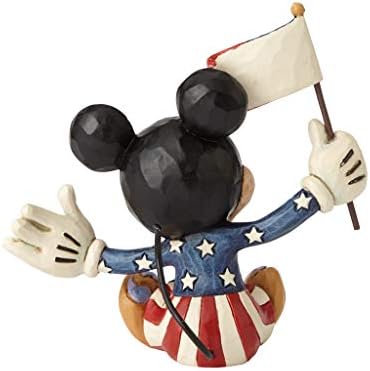 Jim Shore tarafından Enesco Disney Gelenekleri Yurtsever Mickey Mouse Minyatür Heykelcik, 3,5 İnç, Çok Renkli
